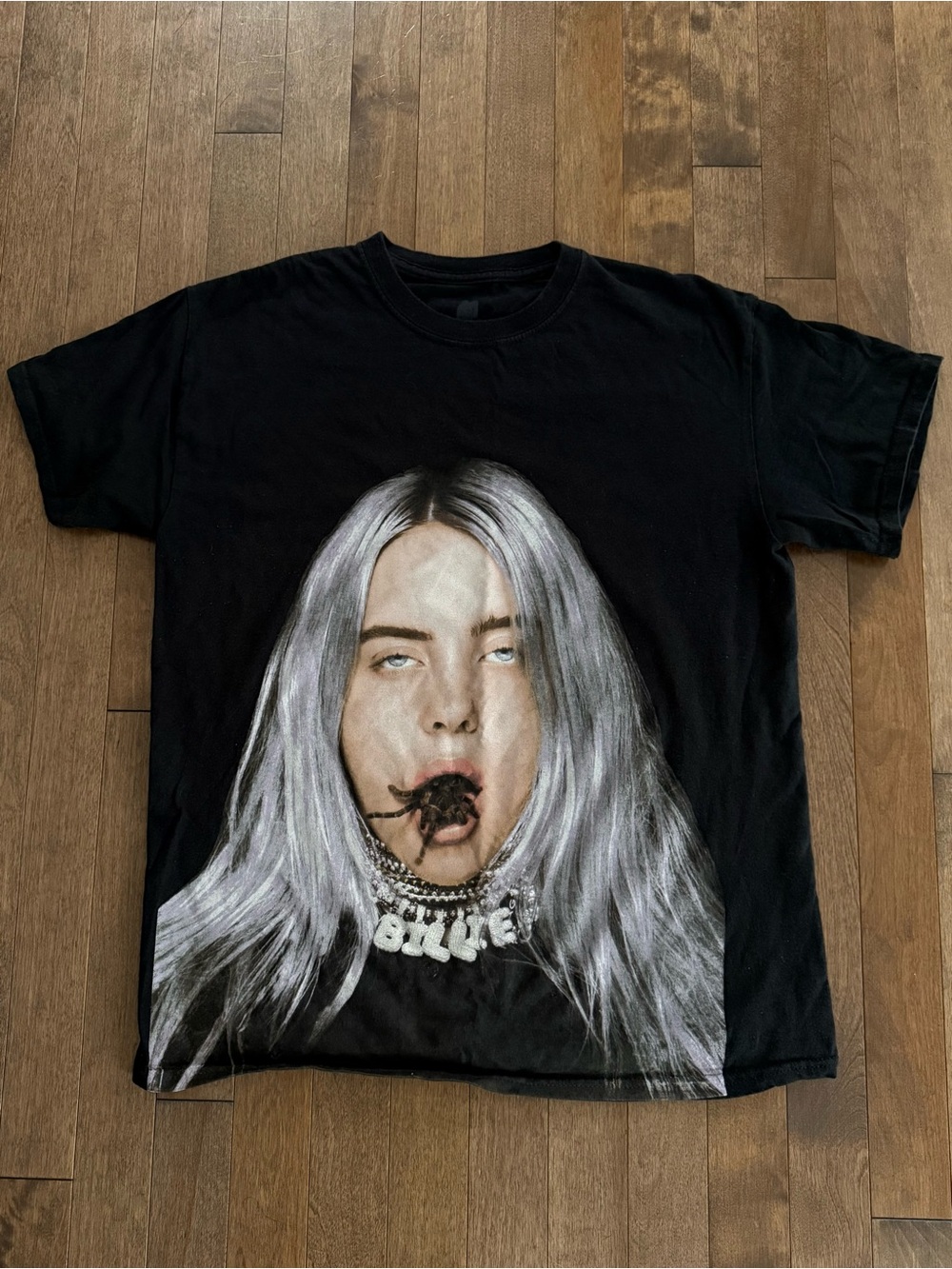 Billie Eilish Shirt Medium Black 2019 Official Merch Spider in Mouth Graphic Tee